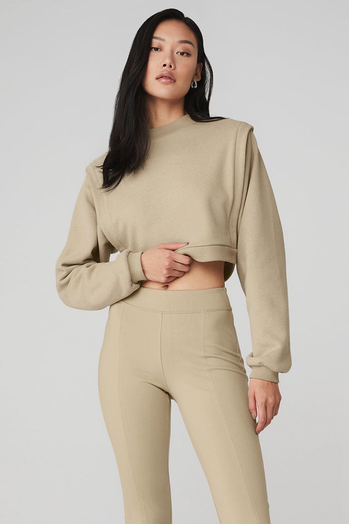 Kurtki Alo Yoga Cropped Fresh Damskie Brązowe | EGDJM5716