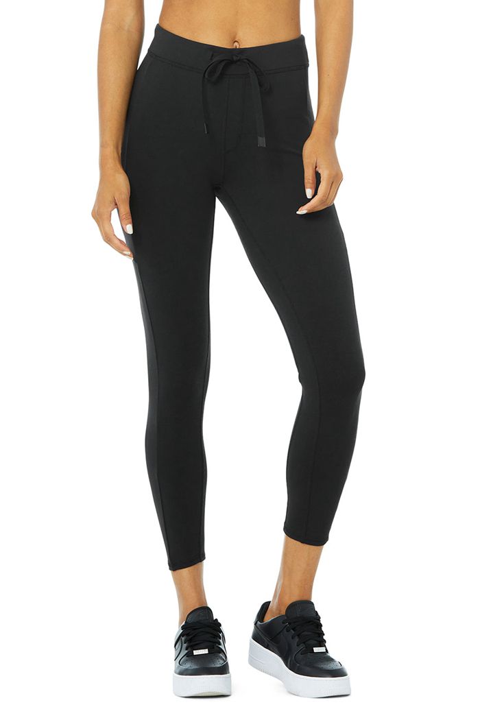 Legginsy Alo Yoga 7/8 High-Stanem Checkpoint Damskie Czarne | BXCZQ3860