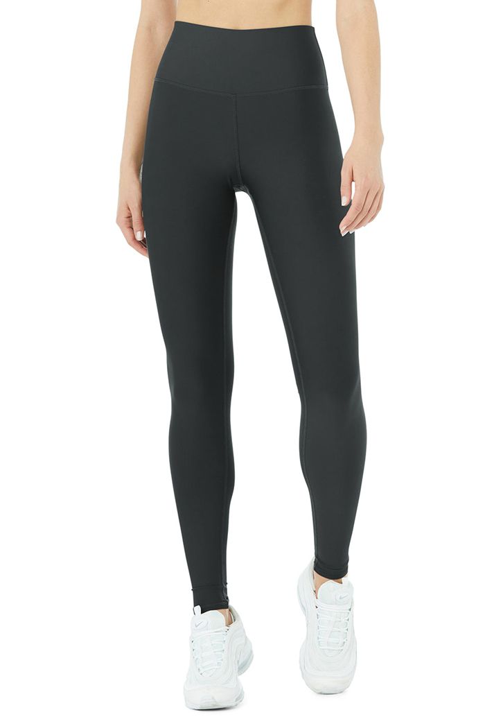 Legginsy Alo Yoga High-Stanem Airlift Damskie Ciemny Szare | HXNBF2154