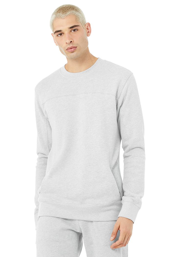 Long Sleeve Alo Yoga Base Sweatshirt Męskie Szare | WKELM0718