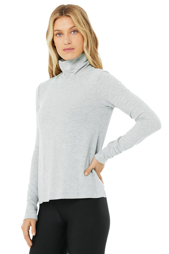 Long Sleeve Alo Yoga Embrace Damskie Szare | GUMJS2604