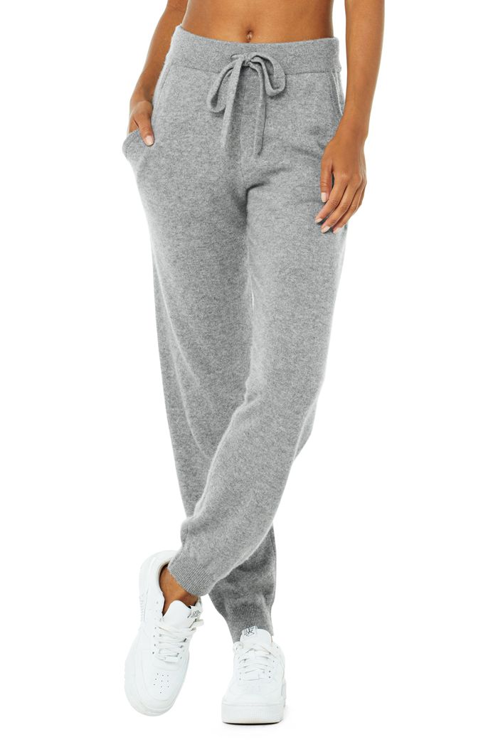 Spodnie Alo Yoga High-Stanem Cashmere Jet Set Damskie Szare | NKAVQ3586