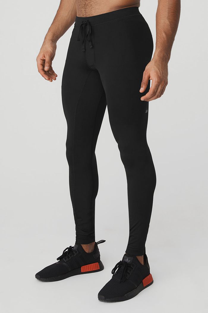 Spodnie Alo Yoga Warrior Compression Męskie Czarne | MXNJT1704