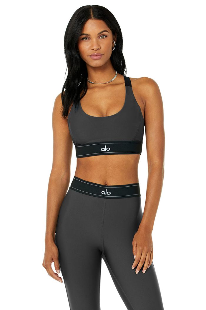 Staniki Alo Yoga Airlift Suit Up Damskie Ciemny Szare | OXPJL5679