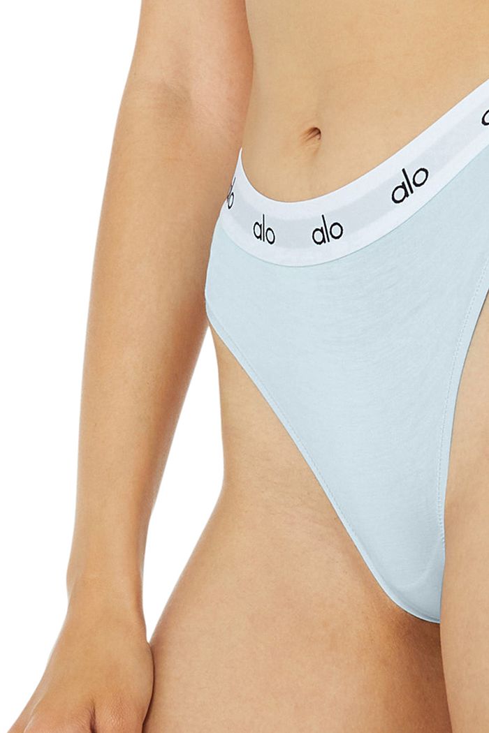 Bielizny Alo Yoga Icon Cheeky Damskie Niebieskie | RWMPQ7943