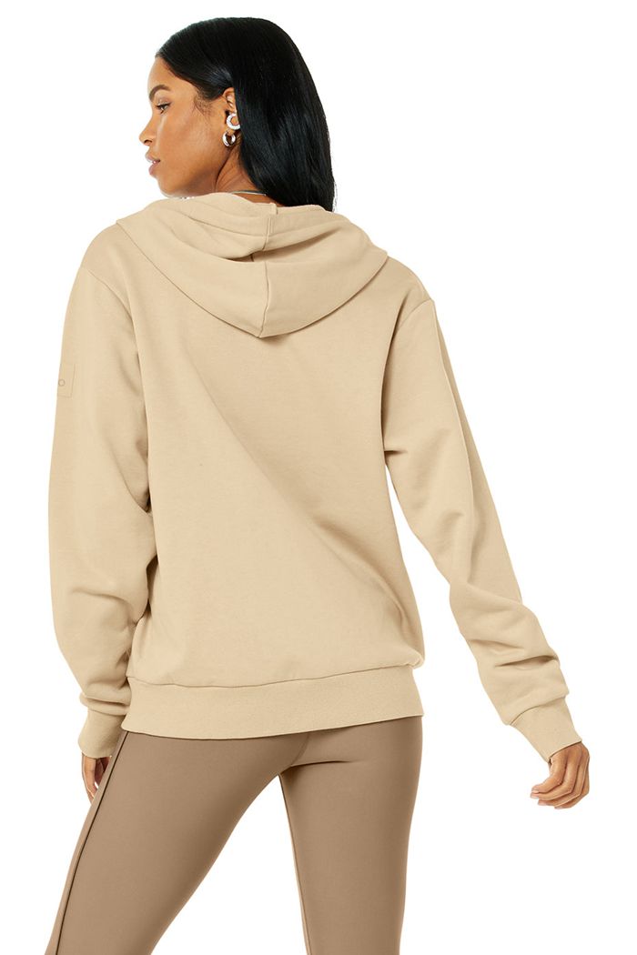 Bluzy Z Kapturem Alo Yoga Everyday Full Zip Damskie Brązowe | MWYCQ2103