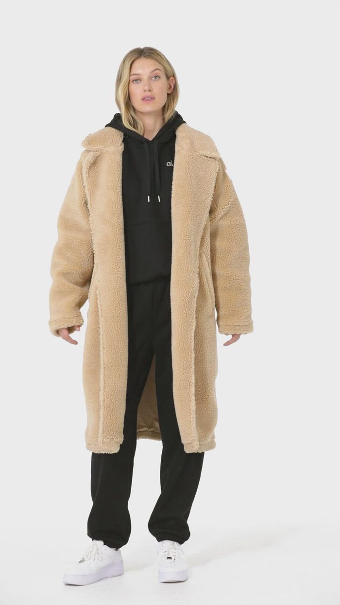 Coat Alo Yoga Oversized Sherpa Trench Damskie Białe | ELRZQ3708