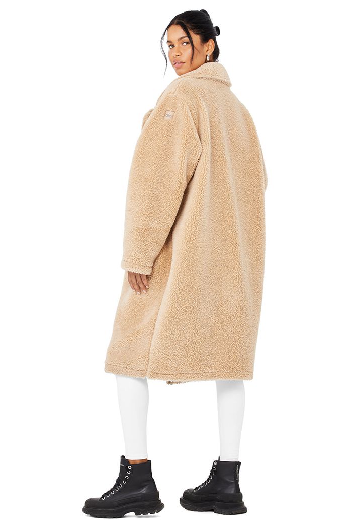 Coat Alo Yoga Oversized Sherpa Trench Damskie Brązowe | KXUPF2430