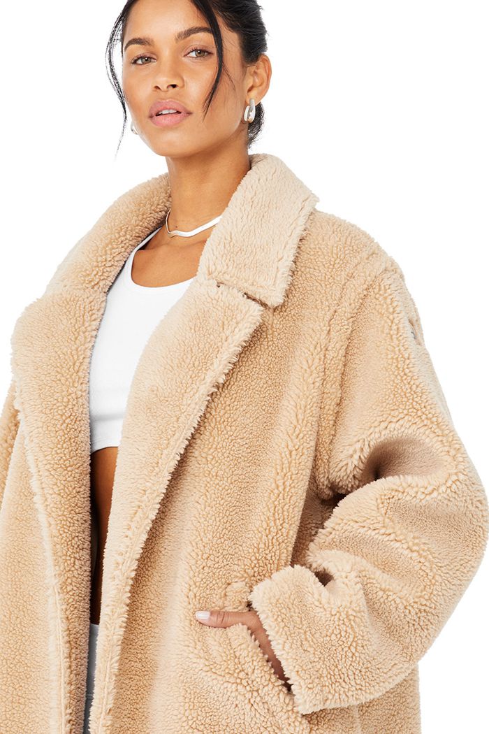 Coat Alo Yoga Oversized Sherpa Trench Damskie Brązowe | KXUPF2430