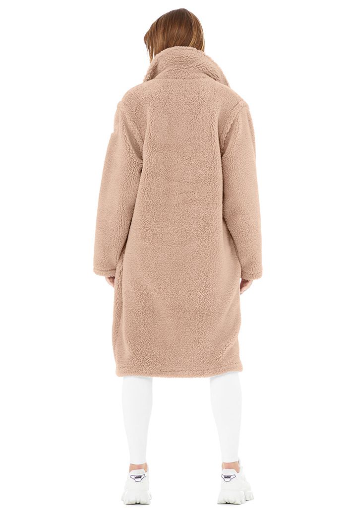 Coat Alo Yoga Oversized Sherpa Trench Damskie Różowe | RUCMV8937