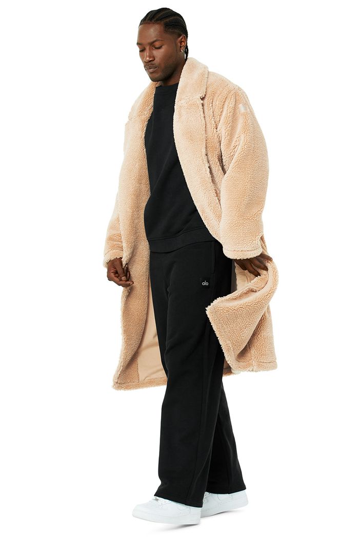 Coat Alo Yoga Oversized Sherpa Trench Męskie Brązowe | BJUVF9123