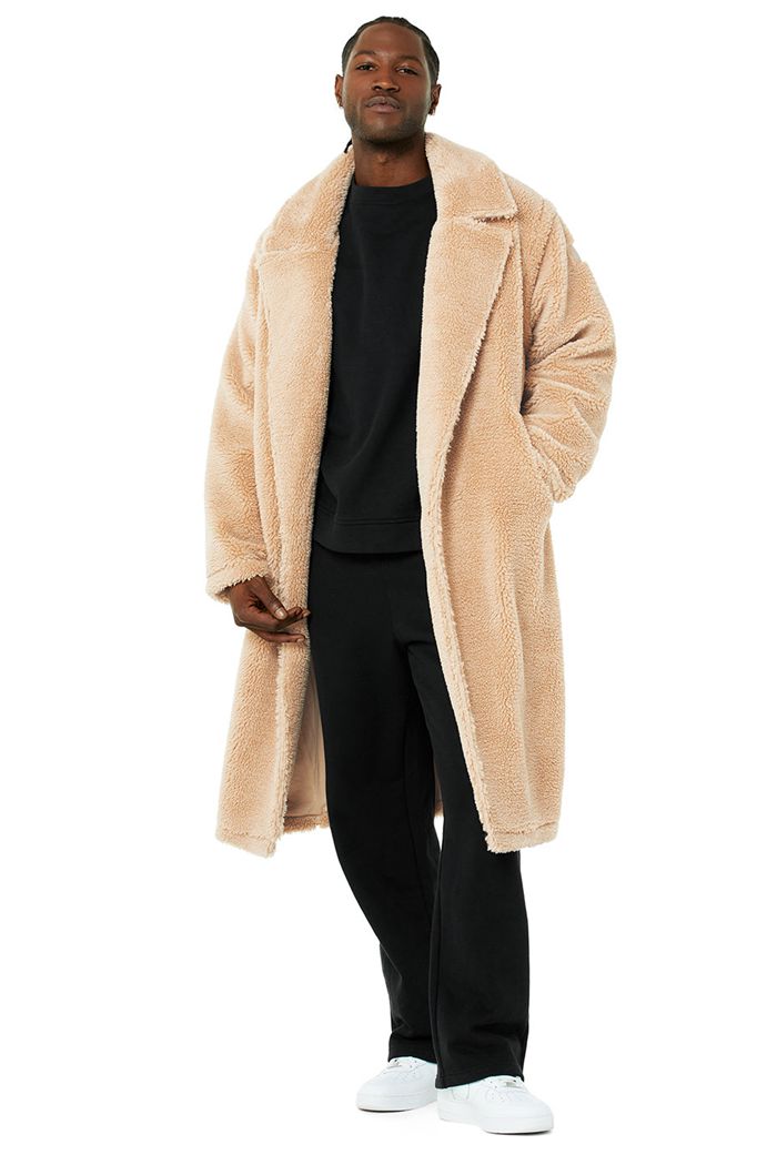 Coat Alo Yoga Oversized Sherpa Trench Męskie Brązowe | BJUVF9123