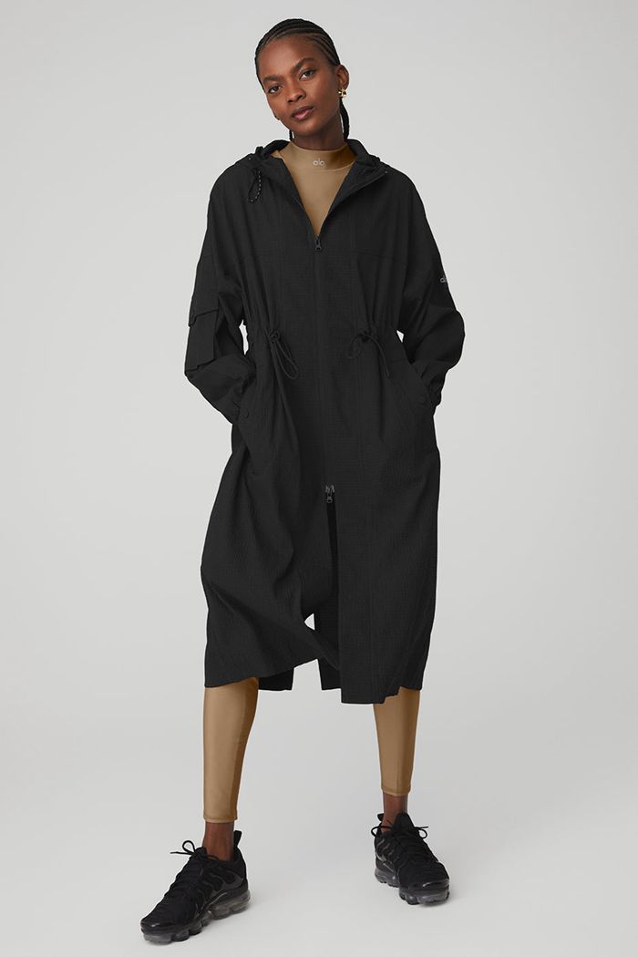 Coat Alo Yoga Summer Nights Lekkie Damskie Czarne | YGCLR0397