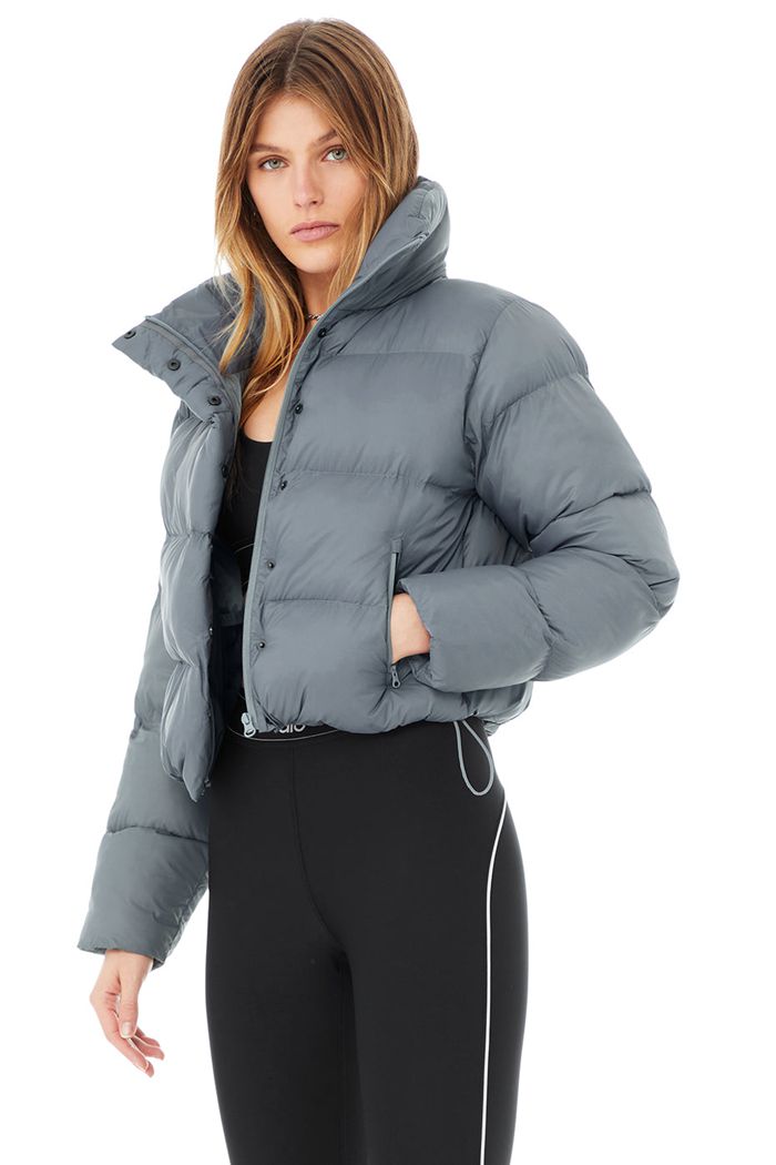 Kurtki Alo Yoga Gold Rush Puffer Damskie Szare | FQCXS8476