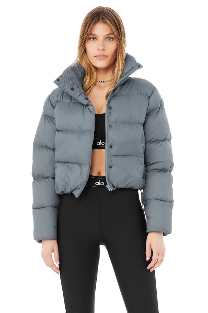 Kurtki Alo Yoga Gold Rush Puffer Damskie Szare | FQCXS8476