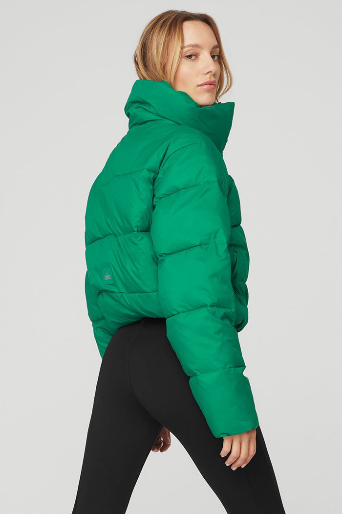 Kurtki Alo Yoga Gold Rush Puffer Damskie Zielone Turkusowe | MIKHN0267