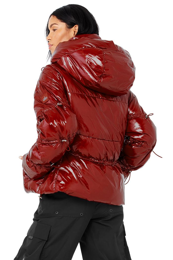 Kurtki Alo Yoga Stunner Puffer Damskie Czerwone | BLDNQ7085