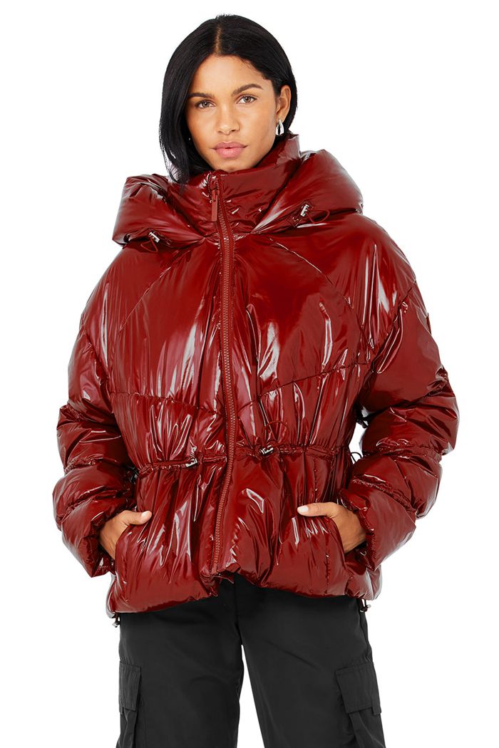 Kurtki Alo Yoga Stunner Puffer Damskie Czerwone | BLDNQ7085