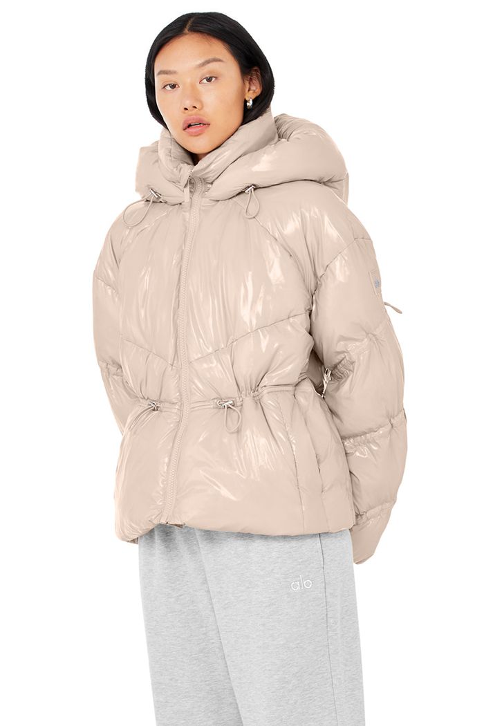 Kurtki Alo Yoga Stunner Puffer Damskie Różowe | HWKCA6271