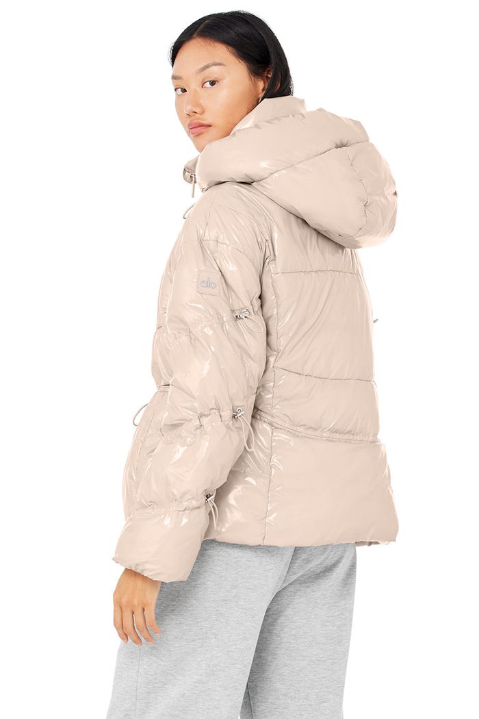 Kurtki Alo Yoga Stunner Puffer Damskie Różowe | HWKCA6271