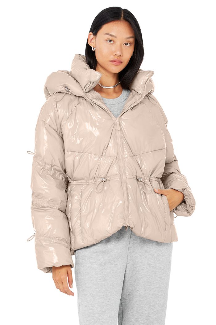 Kurtki Alo Yoga Stunner Puffer Damskie Różowe | HWKCA6271