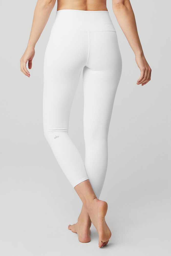 Legginsy Alo Yoga 7/8 High-Stanem Airbrush Damskie Białe | GENLR0531