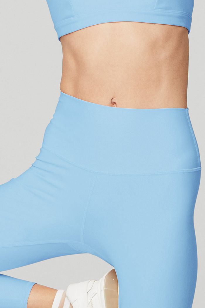 Legginsy Alo Yoga 7/8 High-Stanem Airlift Damskie Niebieskie | FIXLQ7190