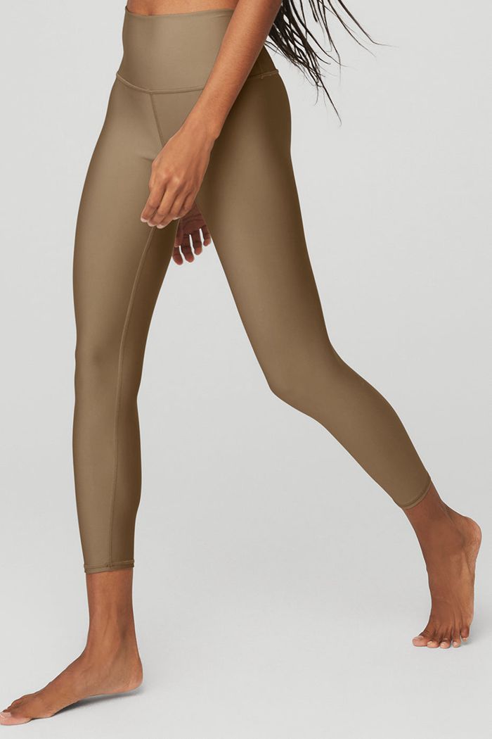 Legginsy Alo Yoga 7/8 High-Stanem Airlift Damskie Brązowe | RLBYK8619