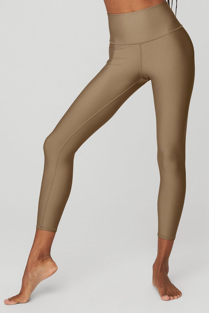 Legginsy Alo Yoga 7/8 High-Stanem Airlift Damskie Brązowe | RLBYK8619