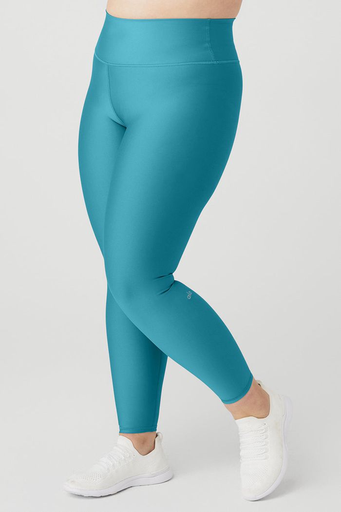 Legginsy Alo Yoga 7/8 High-Stanem Airlift Damskie Niebieskie | TEIQD0867