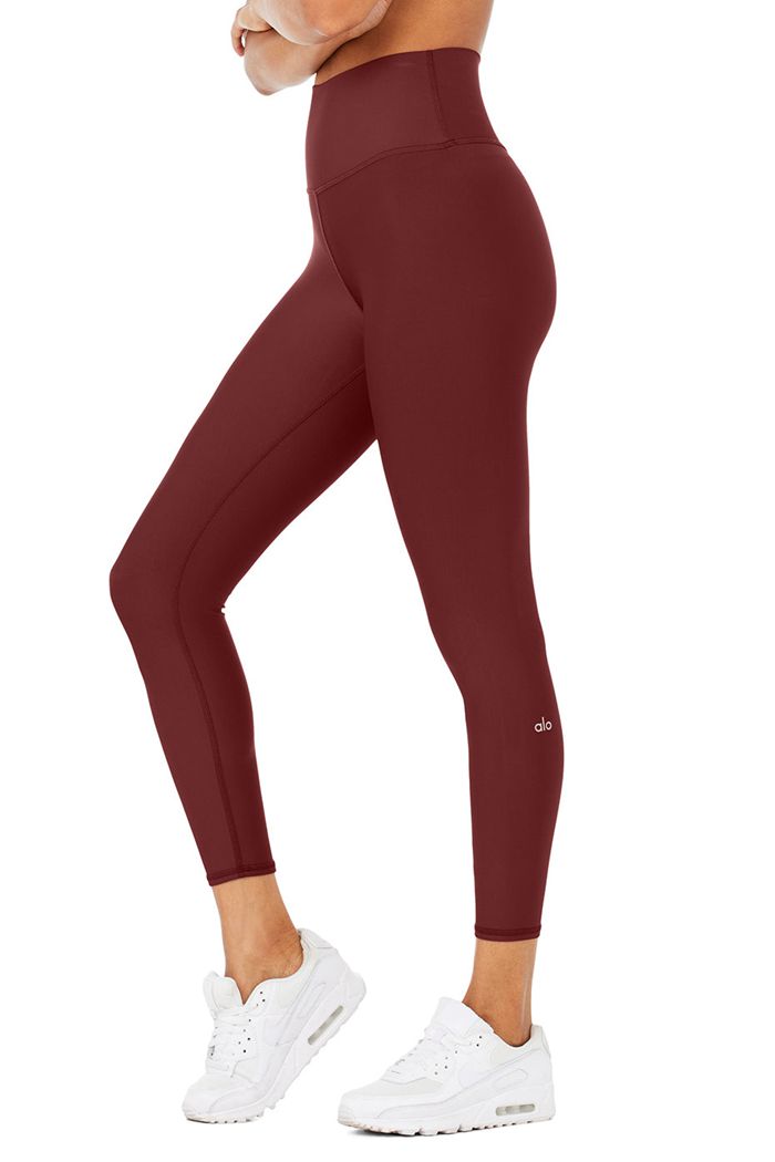 Legginsy Alo Yoga 7/8 High-Stanem Airlift Damskie Czerwone | WCUSY9576