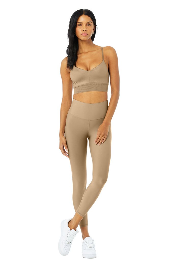 Legginsy Alo Yoga 7/8 High-Stanem Airlift Damskie Brązowe | YCWAU5014