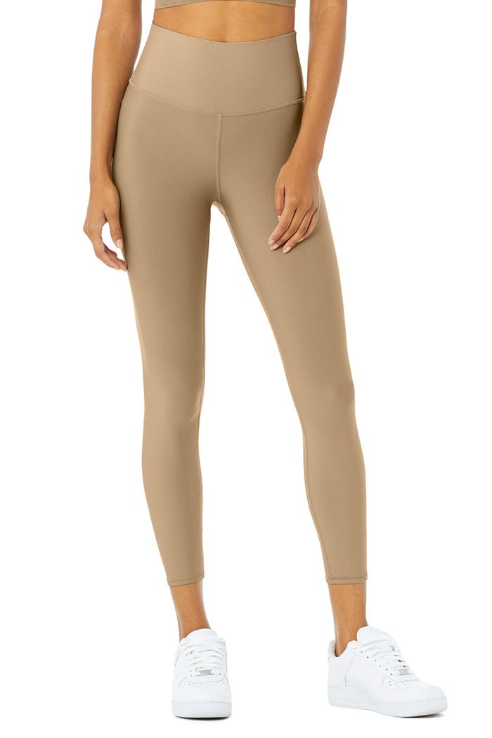 Legginsy Alo Yoga 7/8 High-Stanem Airlift Damskie Brązowe | YCWAU5014