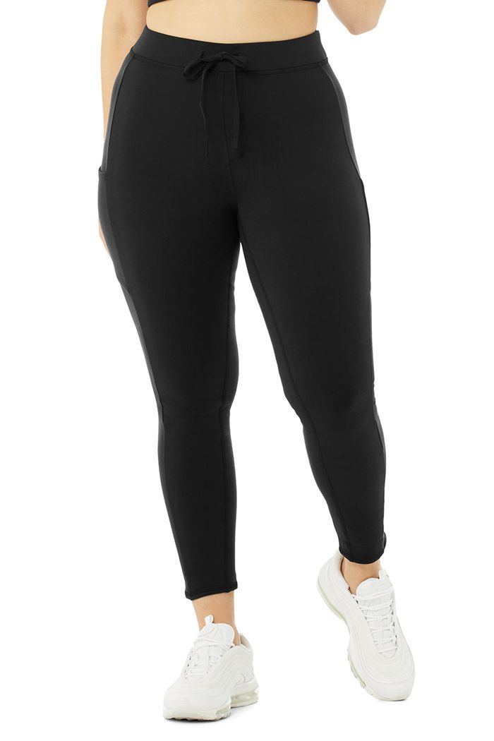 Legginsy Alo Yoga 7/8 High-Stanem Checkpoint Damskie Czarne | BXCZQ3860