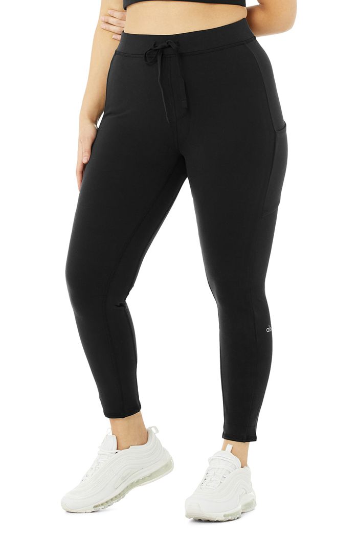 Legginsy Alo Yoga 7/8 High-Stanem Checkpoint Damskie Czarne | BXCZQ3860