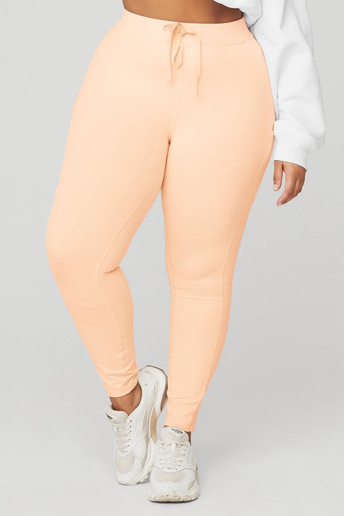 Legginsy Alo Yoga 7/8 High-Stanem Checkpoint Damskie Beżowe | RGJET6327