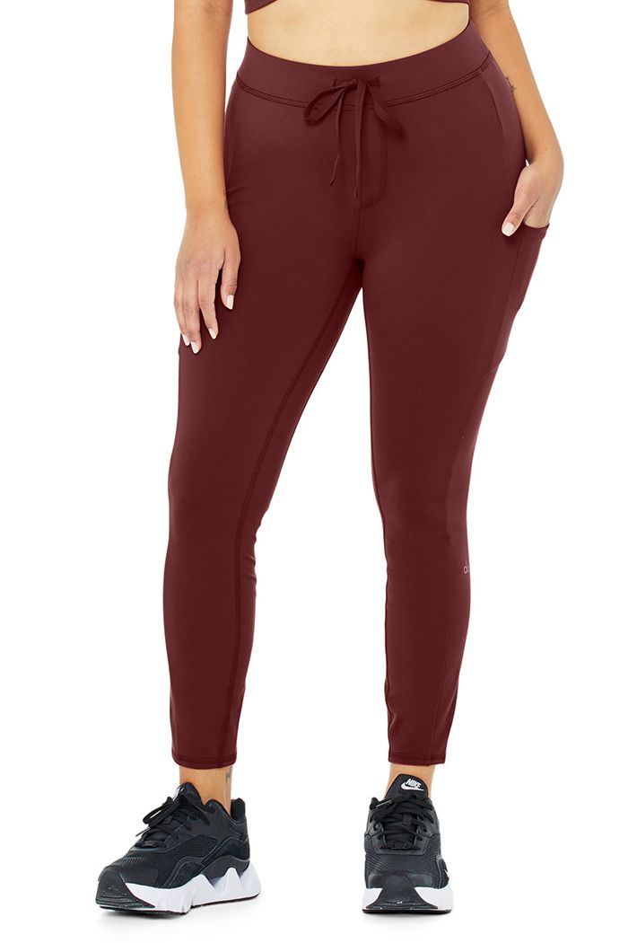 Legginsy Alo Yoga 7/8 High-Stanem Checkpoint Damskie Czerwone | RWMBX3750