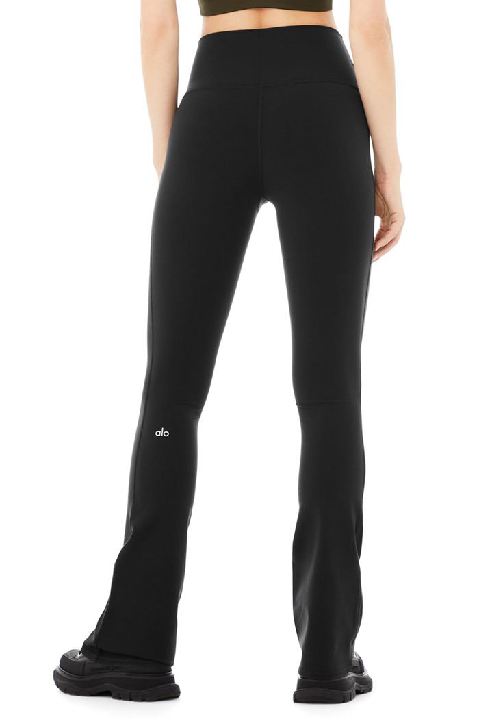 Legginsy Alo Yoga Airbrush High-Stanem 7/8 Bootcut Damskie Czarne | XCIMV6847