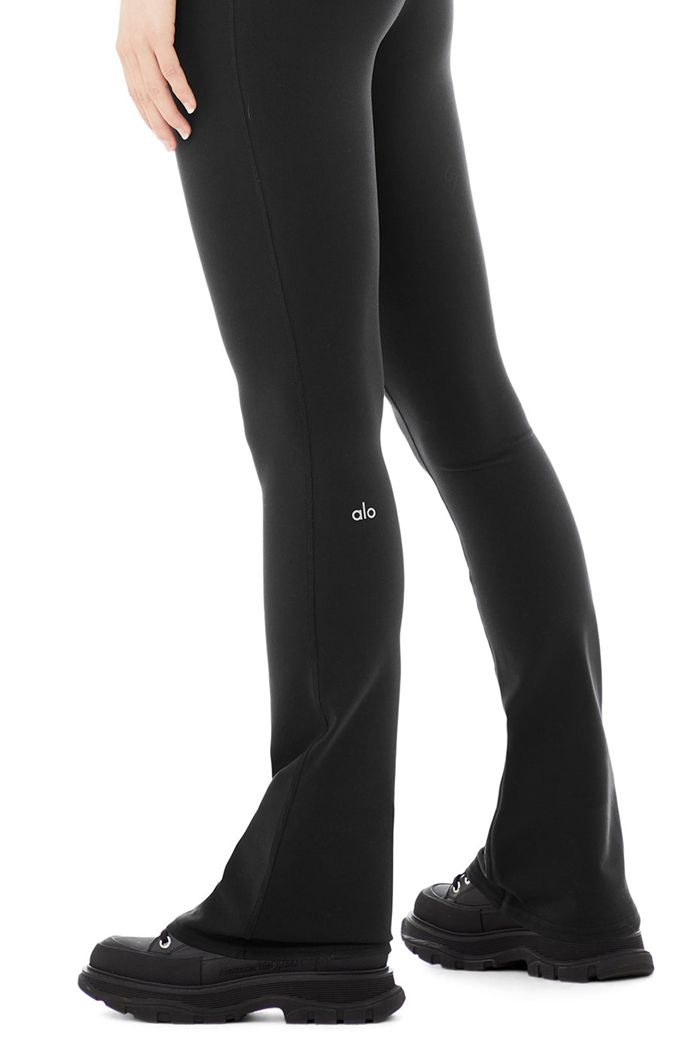 Legginsy Alo Yoga Airbrush High-Stanem 7/8 Bootcut Damskie Czarne | XCIMV6847