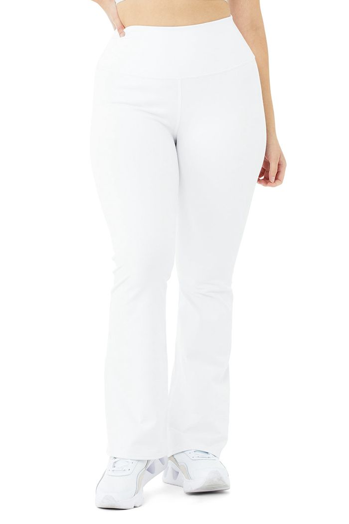 Legginsy Alo Yoga Airbrush High-Stanem Bootcut Damskie Białe | YELFU1740