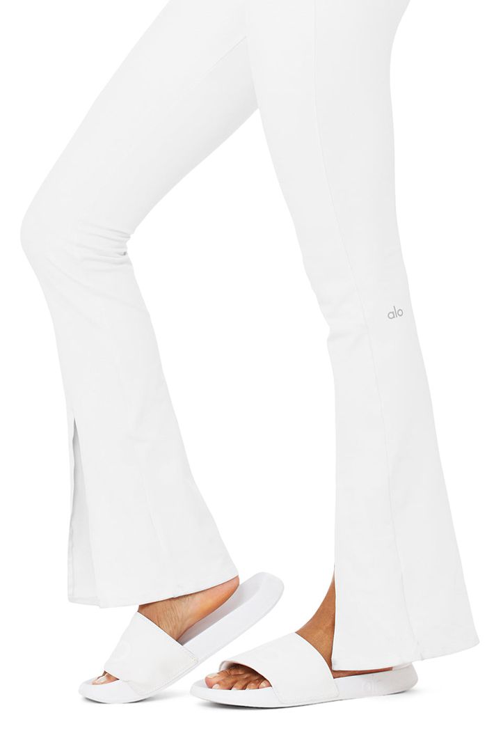 Legginsy Alo Yoga Airbrush High-Stanem Flutter Damskie Białe | DULCO2045