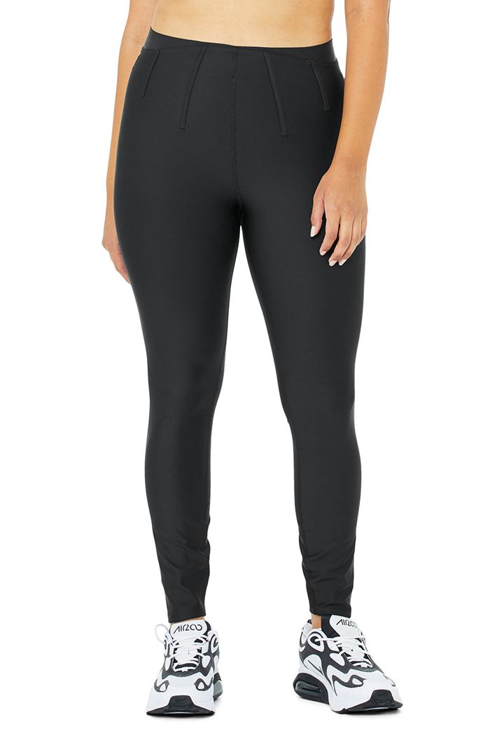 Legginsy Alo Yoga Airlift High-Stanem 7/8 Corset Damskie Czarne | MKXBJ0428