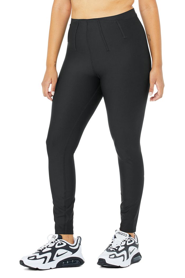 Legginsy Alo Yoga Airlift High-Stanem 7/8 Corset Damskie Czarne | MKXBJ0428