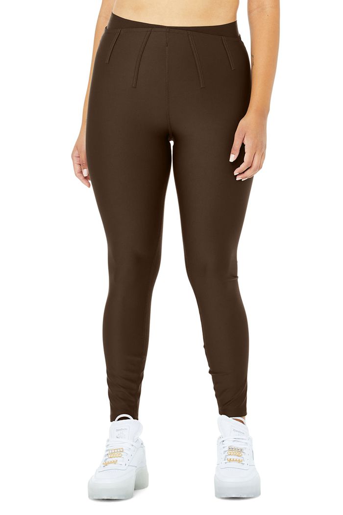 Legginsy Alo Yoga Airlift High-Stanem 7/8 Corset Damskie Czarne | VKJOI3569