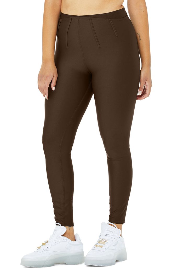 Legginsy Alo Yoga Airlift High-Stanem 7/8 Corset Damskie Czarne | VKJOI3569