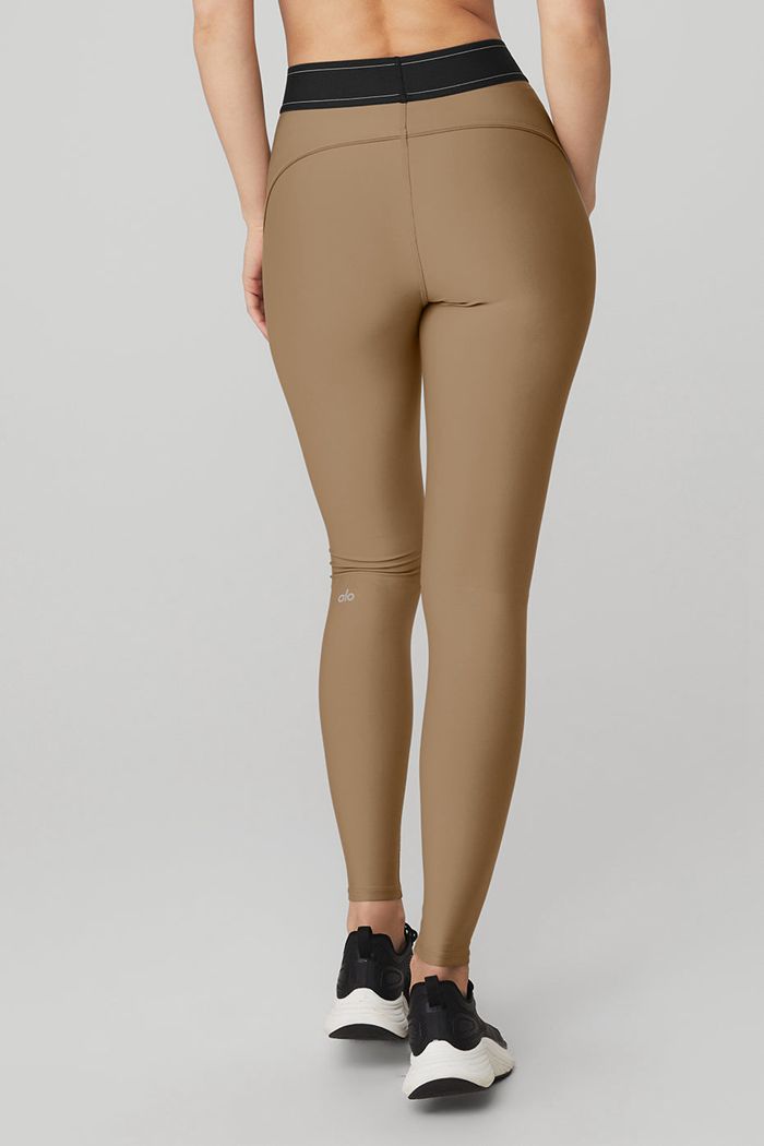 Legginsy Alo Yoga Airlift High-Stanem Suit Up Damskie Brązowe | GJQKS0435