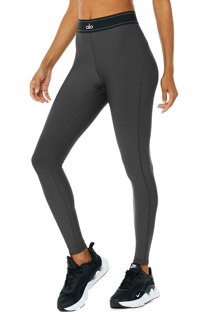 Legginsy Alo Yoga Airlift High-Stanem Suit Up Damskie Ciemny Szare | TJYBL5481