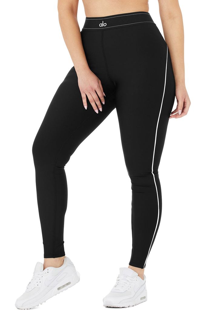 Legginsy Alo Yoga Airlift High-Stanem Suit Up Damskie Czarne | VEZLI2658