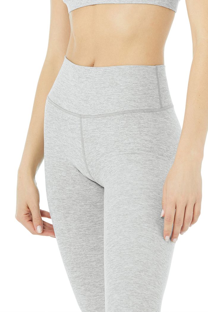 Legginsy Alo Yoga Alosoft High-Stanem 7/8 Highlight Damskie Szare | RTKEB1482