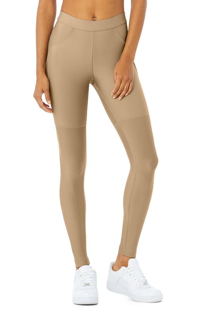 Legginsy Alo Yoga High-Stanem 4 Pocket Utility Damskie Brązowe | UFQHX4627